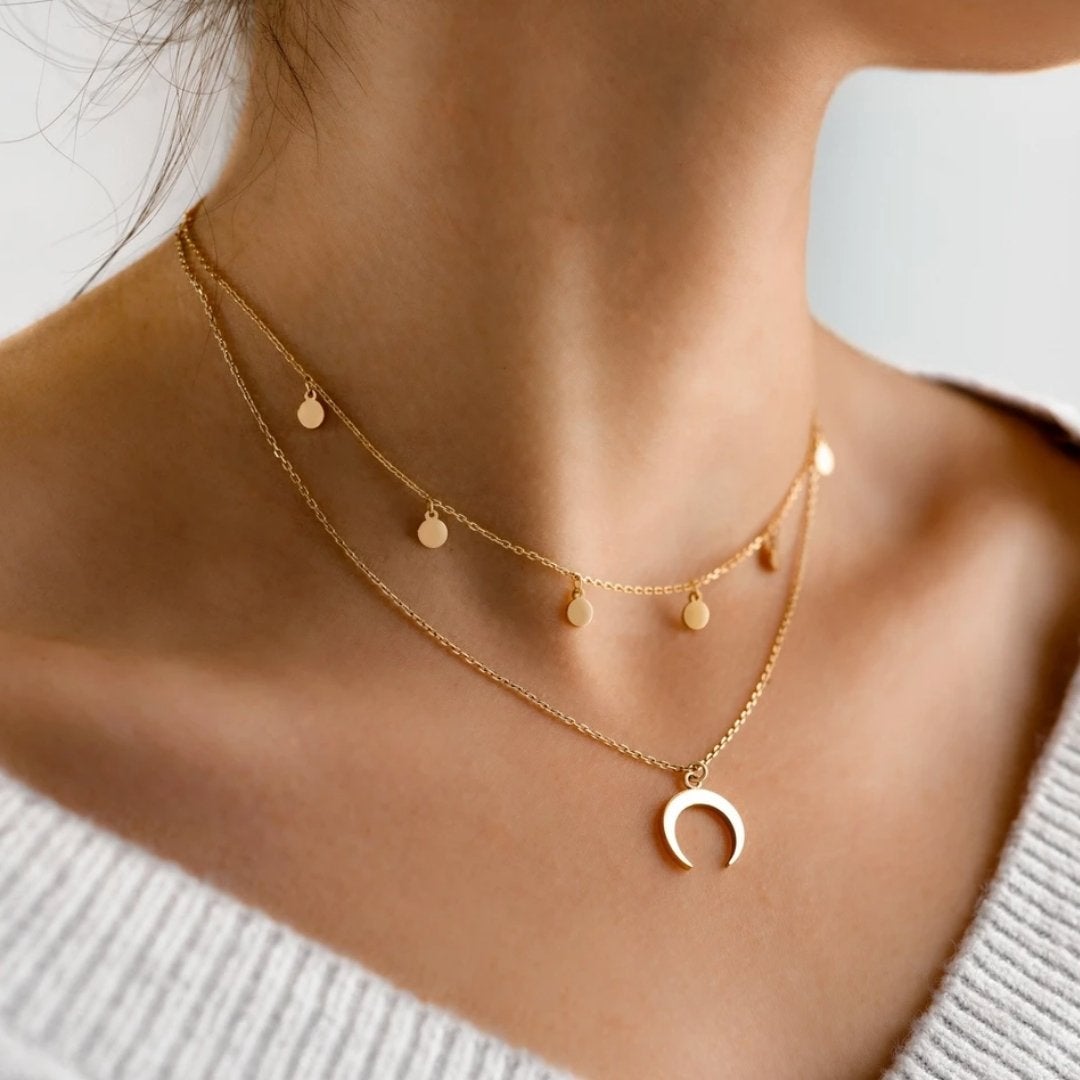 Maanketting in goud