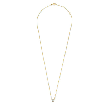 Moissanite stenen halsketting in goud
