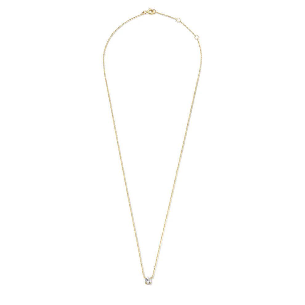 Moissanite stenen halsketting in goud
