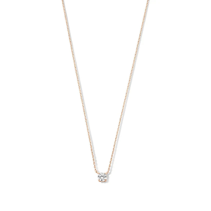 Moissanite stenen halsketting in goud