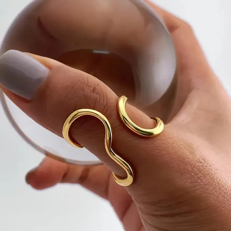 Onregelmatige golvende ring | Goud