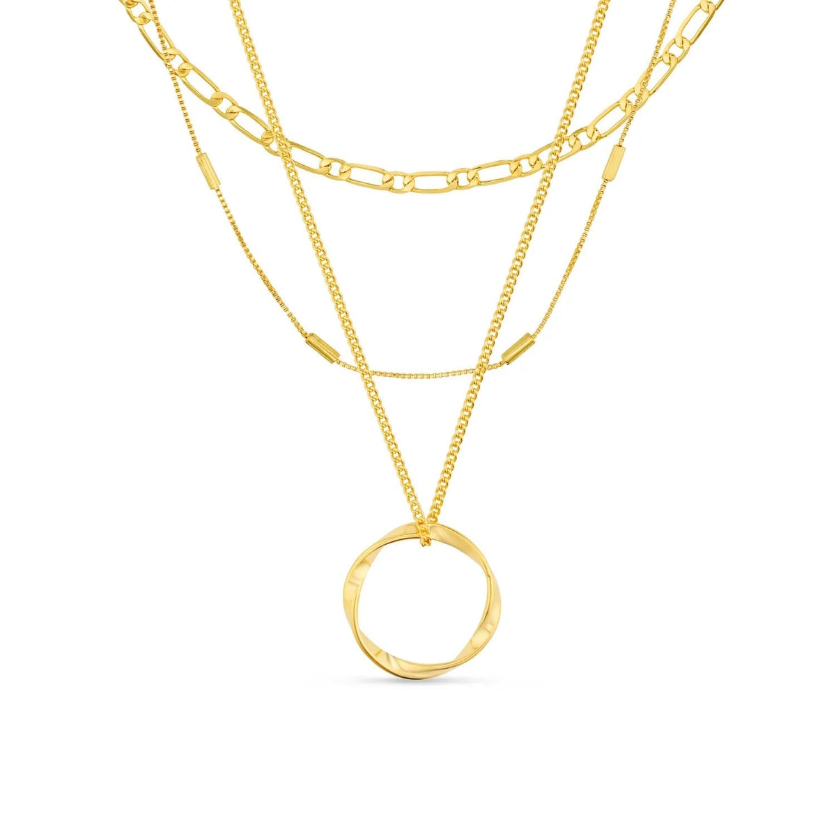 Open cirkel ketting met drie rijen