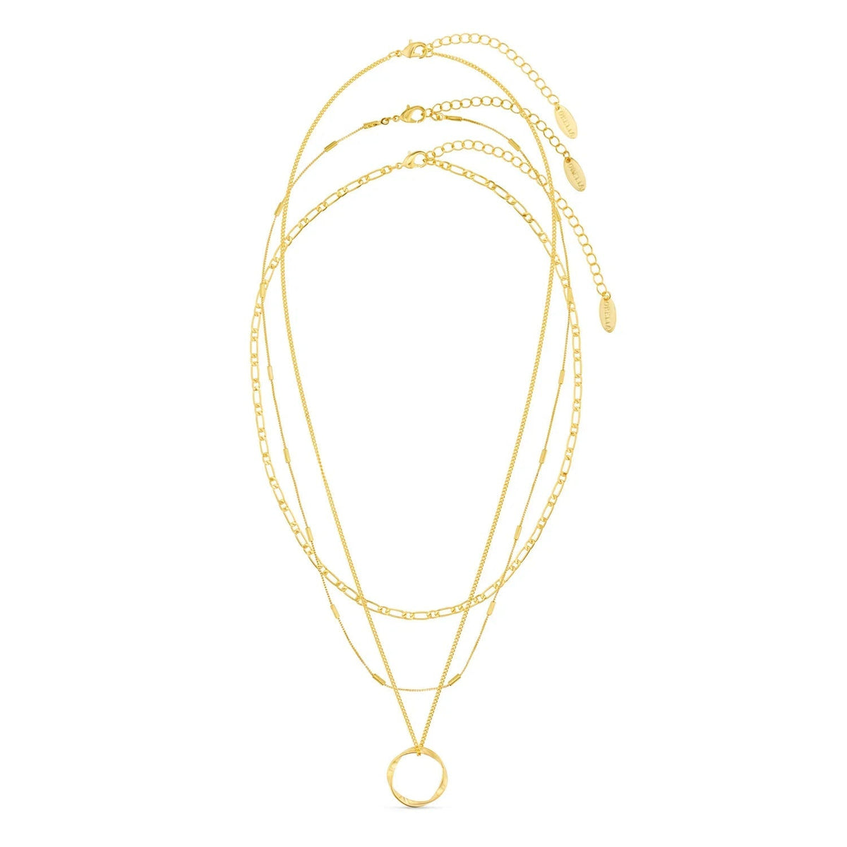 Open cirkel ketting met drie rijen