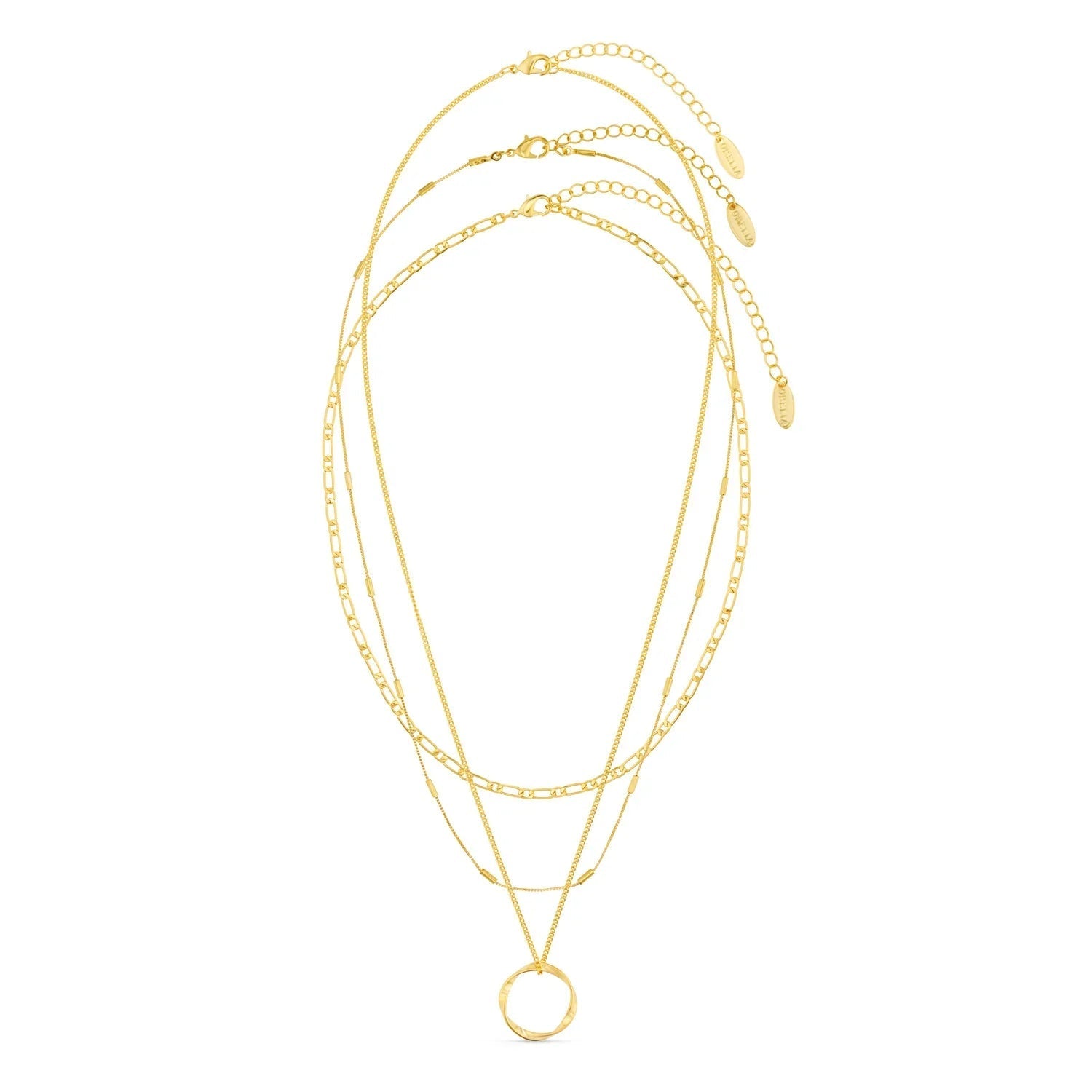 Open cirkel ketting met drie rijen
