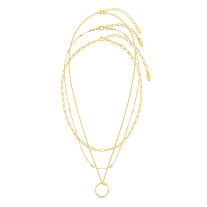 Open cirkel ketting met drie rijen