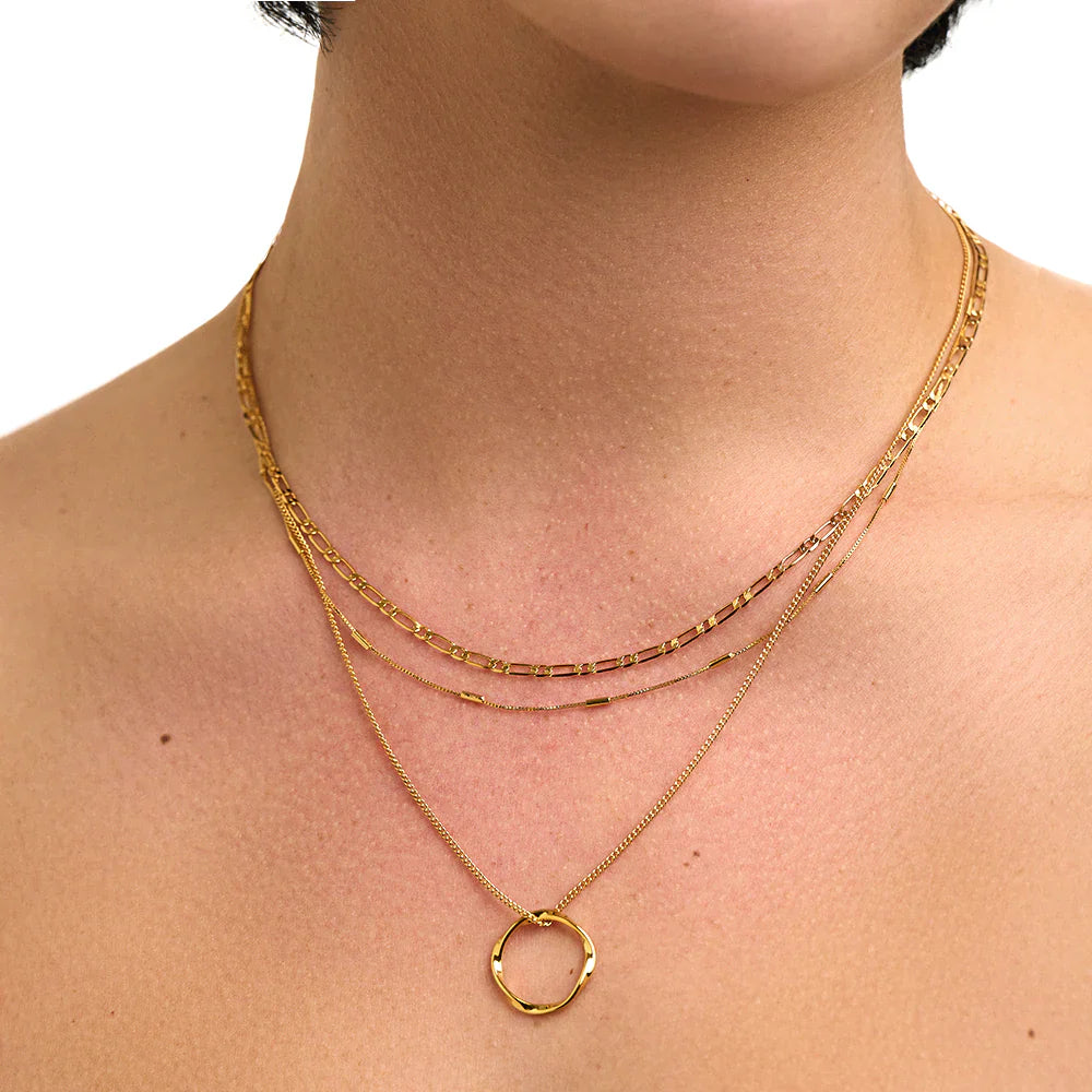 Open cirkel ketting met drie rijen