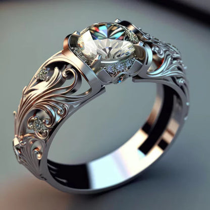 Prachtige kristallen ring | Witgoud