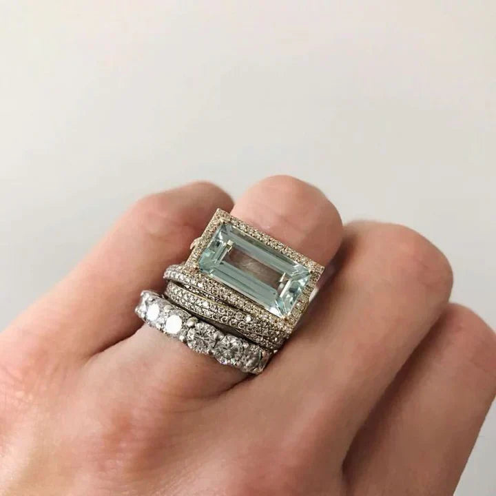 Ringenset met turkooizen relikwie | Witgoud