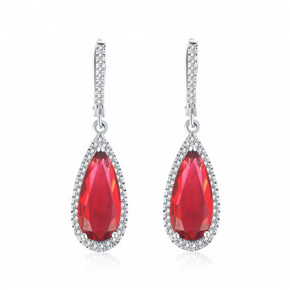 Rode strass sieradenset met zirkonia steentjes