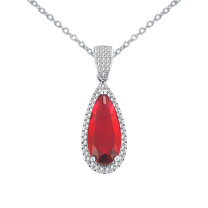 Rode strass sieradenset met zirkonia steentjes