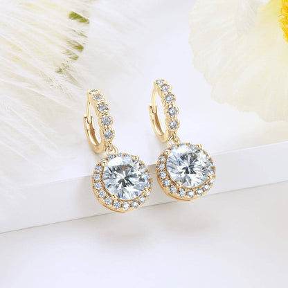 Ronde oorbellen met moissanite steentjes