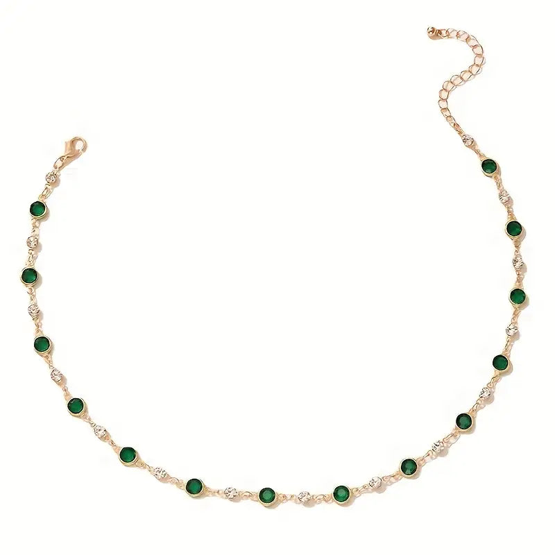 Smaragdgroene hanger ketting