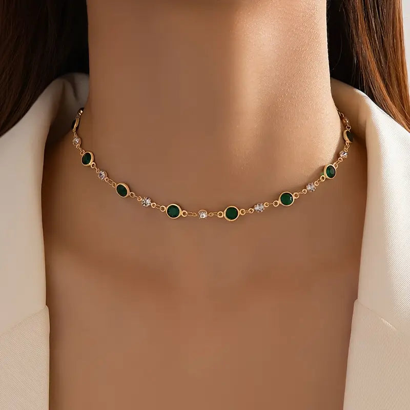 Smaragdgroene hanger ketting
