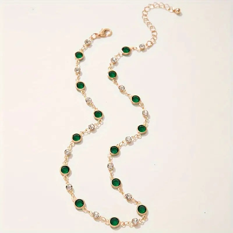 Smaragdgroene hanger ketting