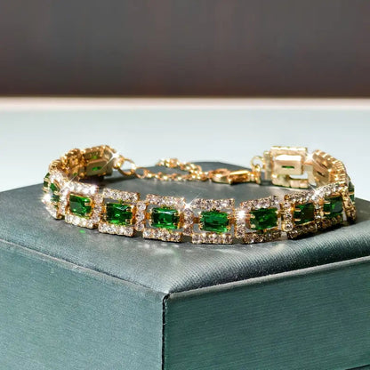 Smaragdgroene statement gouden armband