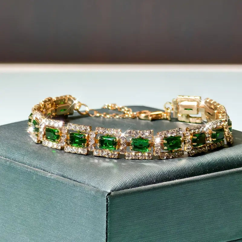 Smaragdgroene statement gouden armband