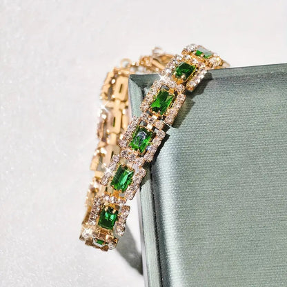 Smaragdgroene statement gouden armband