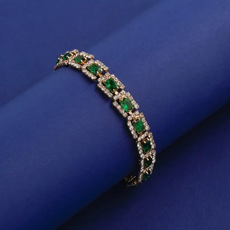 Smaragdgroene statement gouden armband