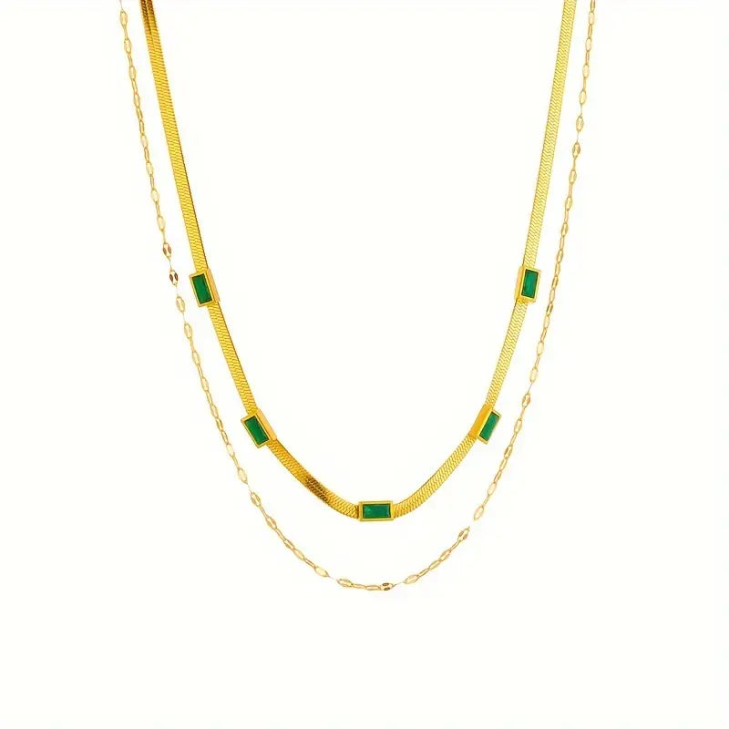 Sorella Gem dubbellaagse retro gouden ketting