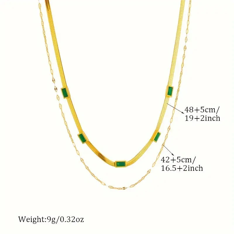 Sorella Gem dubbellaagse retro gouden ketting