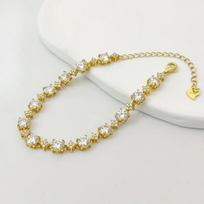 Verguld tennisarmbandje met moissanite