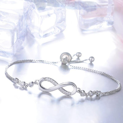 Verstelbare Infinity-armband in zilver