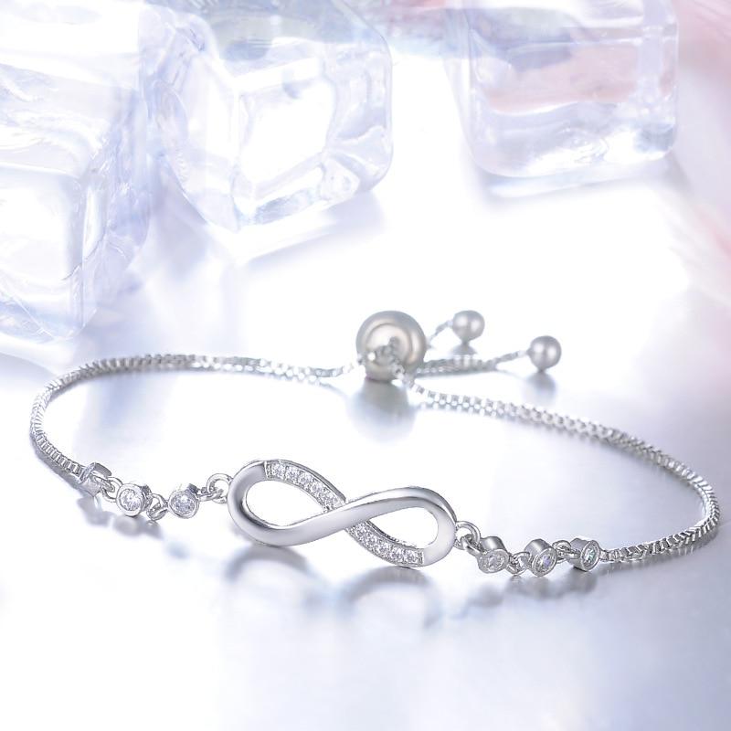 Verstelbare Infinity-armband in zilver