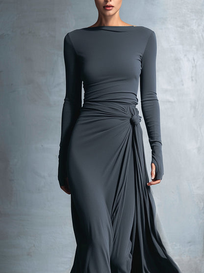 Maxi Jurk met Drapedetail