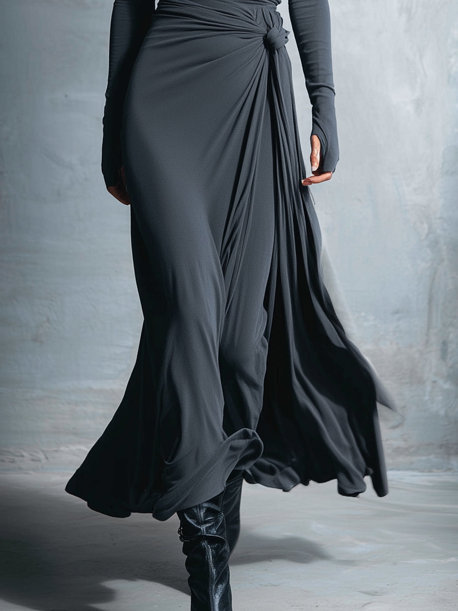 Maxi Jurk met Drapedetail