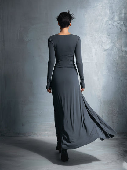 Maxi Jurk met Drapedetail