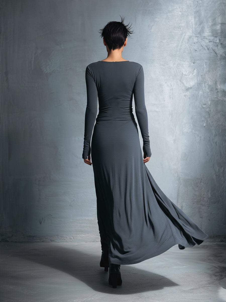 Maxi Jurk met Drapedetail