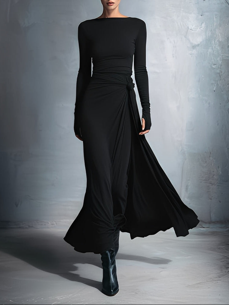 Maxi Jurk met Drapedetail
