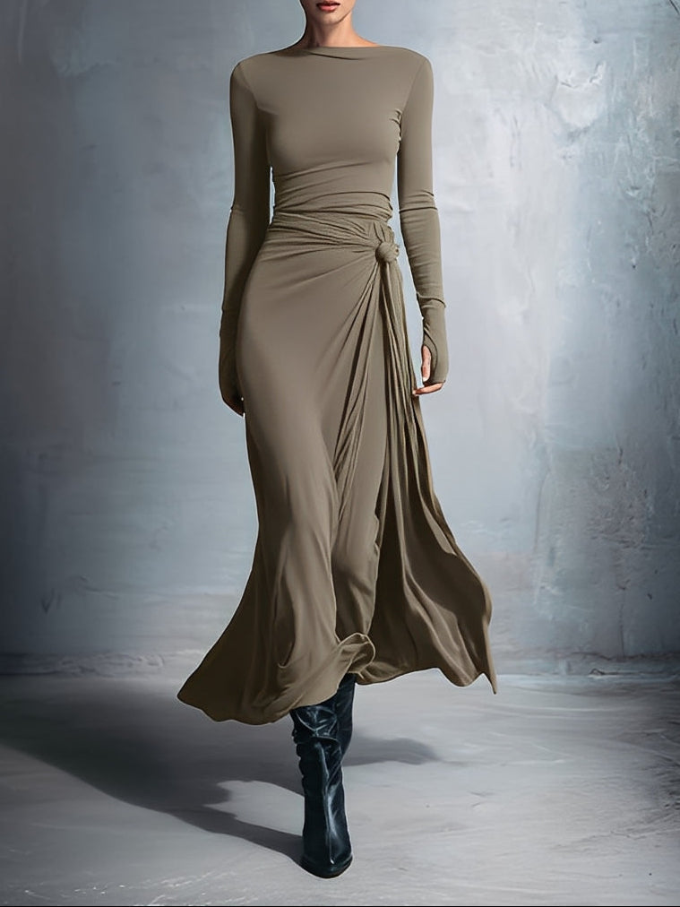 Maxi Jurk met Drapedetail