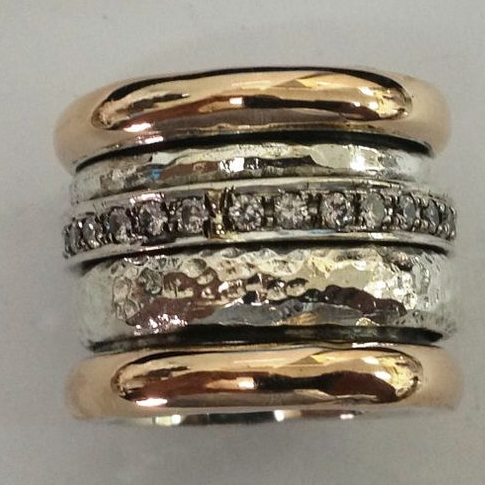Vintage gelaagde dikke gouden ring