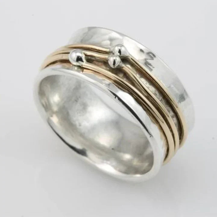Vintage gouden ring met zilveren laagjes | Gemengd goud