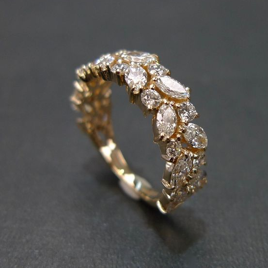 Vintage heldere gouden ring
