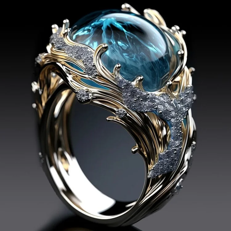 Vintage ring met oceaankristallen