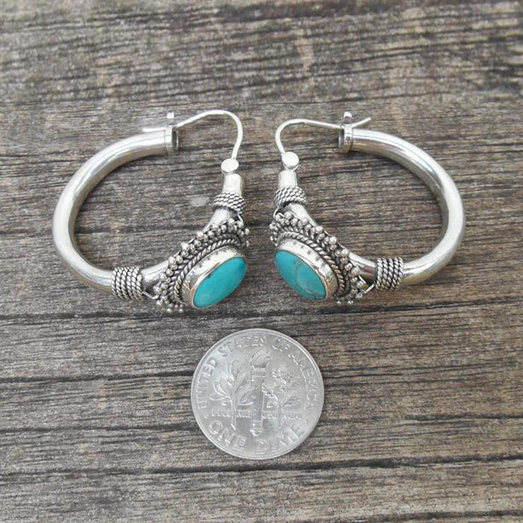 Vintage turquoise oorbellen