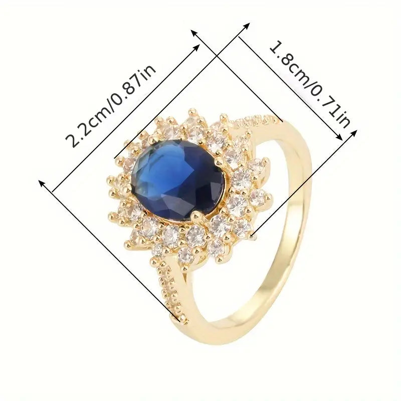 Vionne Saffier Gouden Ring