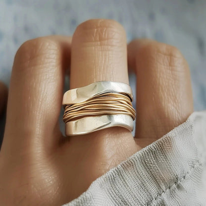 Zilver-gouden tetherring | Gemengd goud