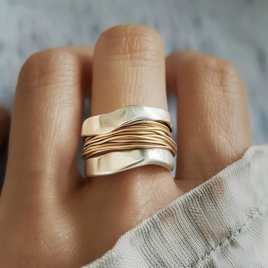 Zilver-gouden tetherring | Gemengd goud