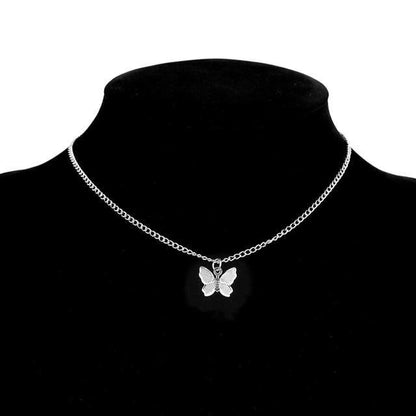 Zilveren en vergulde vlinderketting